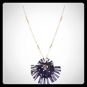 Panacea Twisted Raffia Necklace Blue With Beads